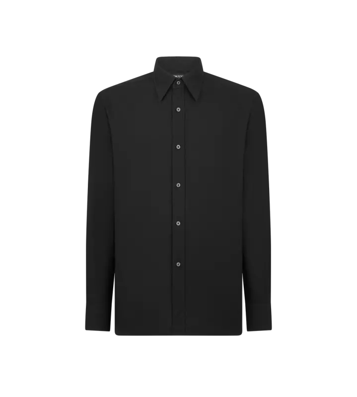 COTTON CASHMERE FLUID FIT SHIRT BLACK online
